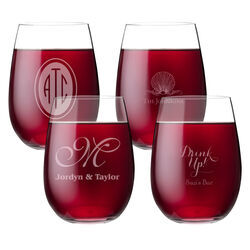 Design Your Own Personalized Tritan Acrylic Stemless Wine Set